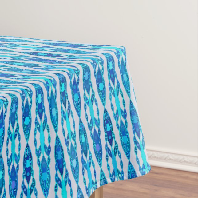 Toalha De Mesa Tribal Batik - Cinzas Azul e Prata de Sapphire (Posição Original)
