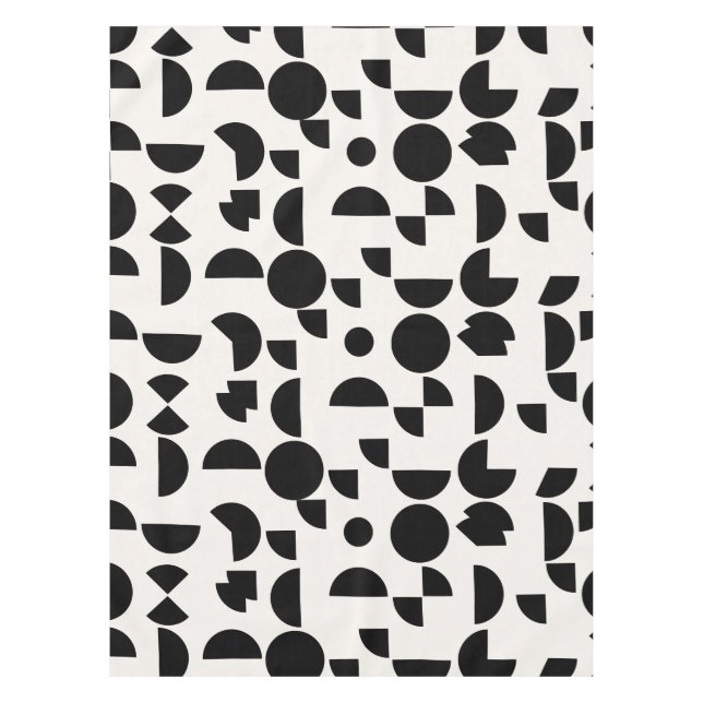 Toalha De Mesa Tribal Geométrico Moderno e Branco (Frente)