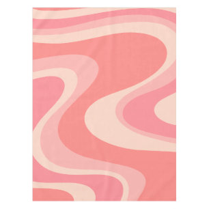 Toalha De Mesa Trippy Dream Blush Abstrato Retro Swirl