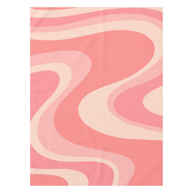 Toalha De Mesa Trippy Dream Blush Abstrato Retro Swirl (Frente)