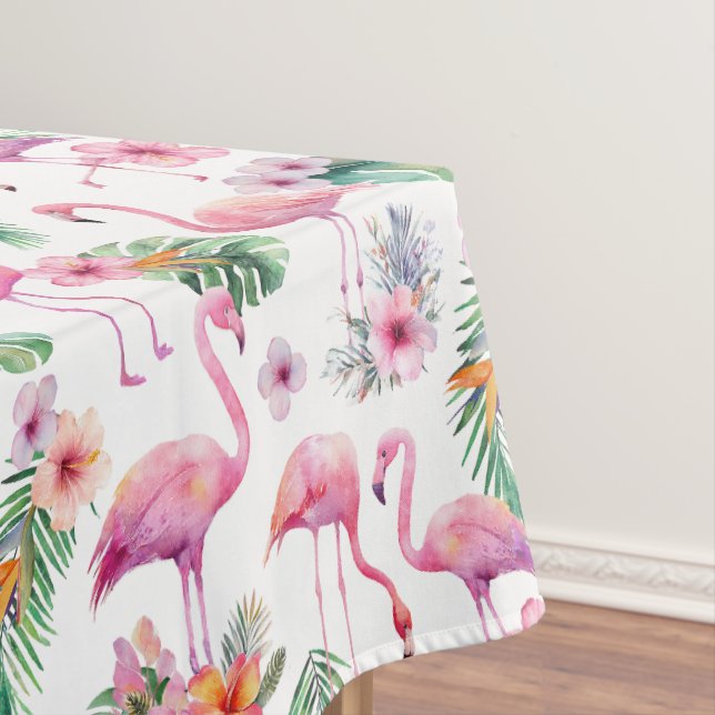 Toalha De Mesa Tropical Flamingo Chá de fraldas Tablecloth (Posição Original)