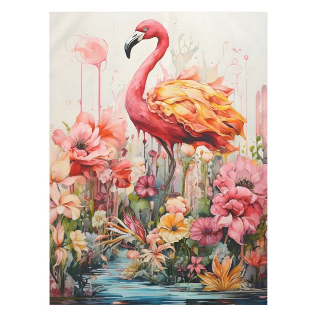 Toalha De Mesa Tropical Flamingo Fantasy Paradise Bloom (Frente)