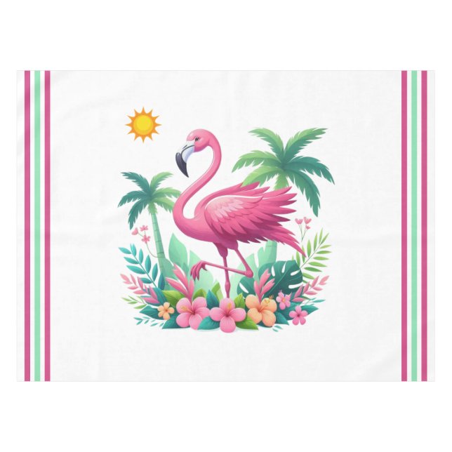 Toalha De Mesa Tropical/Flórida rosa flamingo (Frente (Horizontal))