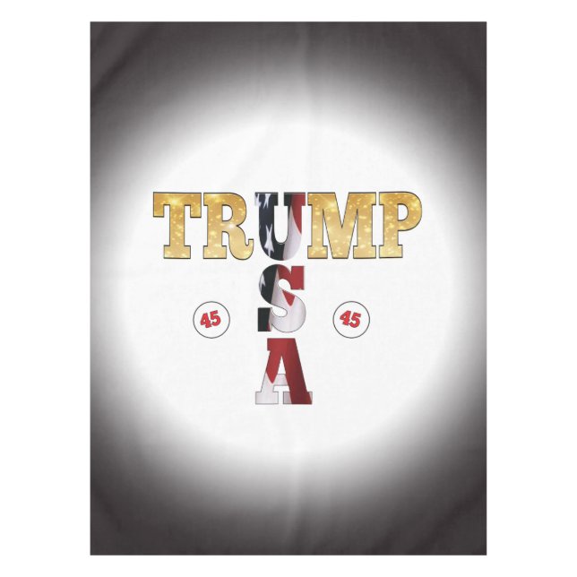 Toalha De Mesa Trump Dourado 💖 Presidencial 💕 EUA (Frente)