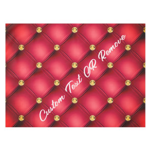 Toalha de Mesa Tufted Dourado Vermelho com Texto P