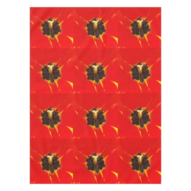 Toalha De Mesa tulipa amarela vermelha (Frente)