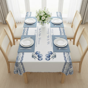 Toalha De Mesa Tulipas no Azul Delft personalizáveis