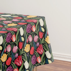 Toalha De Mesa Tulips Floral Cotton Tablecloth