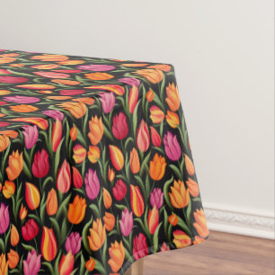 Toalha De Mesa Tulips Floral Cotton Tablecloth