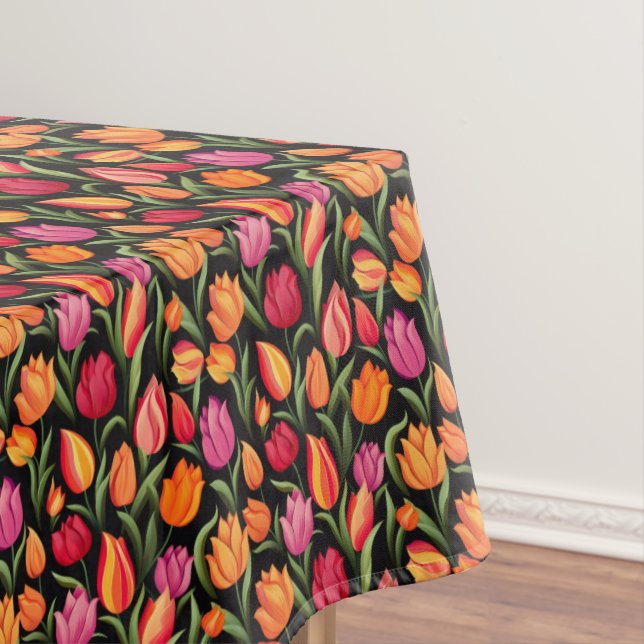 Toalha De Mesa Tulips Floral Cotton Tablecloth (Posição Original)