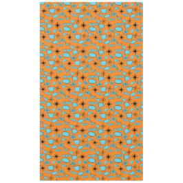 Toalha De Mesa Turquesa de Formas Atômicas MCM em Laranja