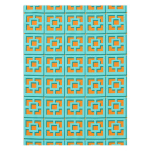 Toalha De Mesa Turquesa e Tablecloth Laranja-Trellis