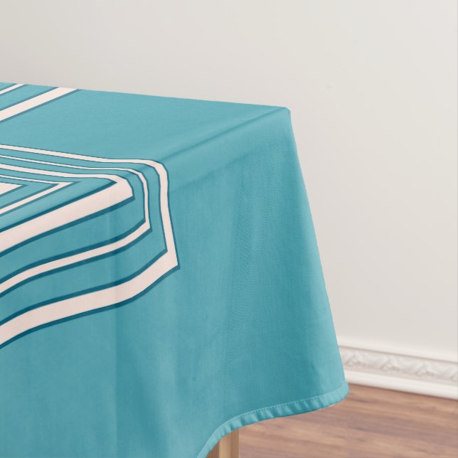 Toalha De Mesa Turquesa opaca branca (Posição Original)