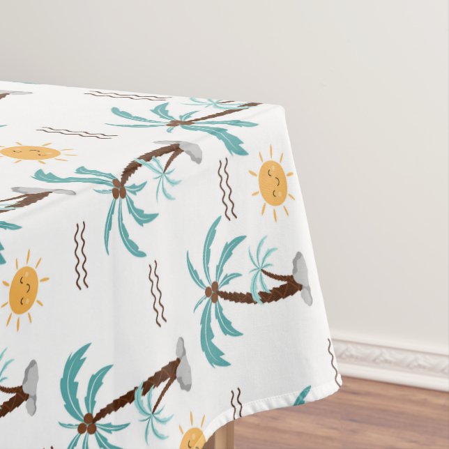 Toalha De Mesa Turquesa Tropical Palmeira Sunshine Teto (Posição Original)