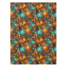 Turquoise Brown Abstract Fractal Pattern