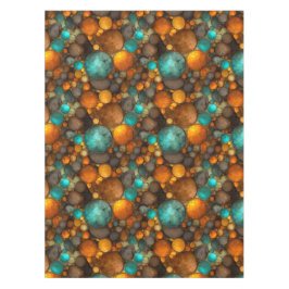 Toalha De Mesa Turquoise Brown Abstract Fractal Pattern