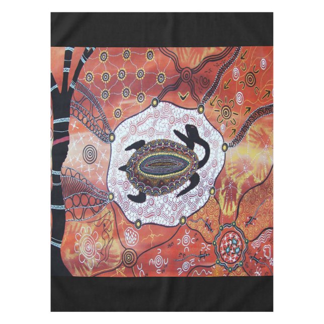 Toalha De Mesa Turtle Dreaming Aboriginal Art Tablecloth (Frente)