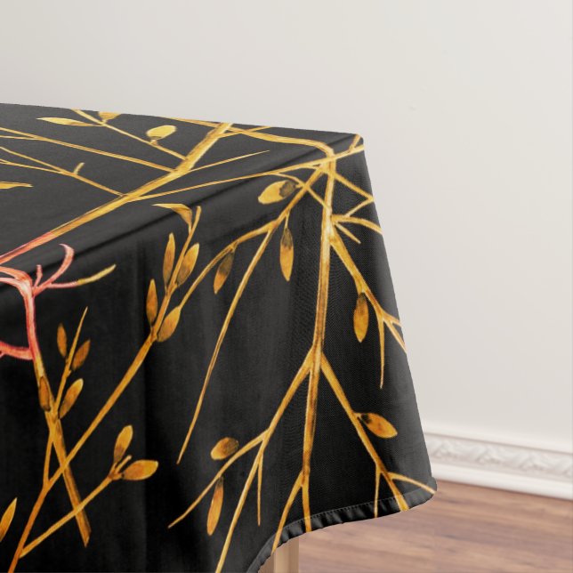 Toalha De Mesa Twigs Laranja Queimados em Preto (Posição Original)