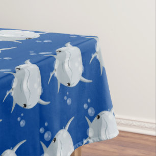 Toalha De Mesa Um bonito e feliz desenho animado de golfinho kawa