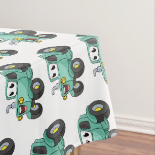 Toalha De Mesa Um desenho animado verde e bonito