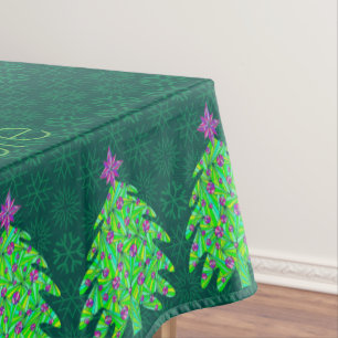 Toalha De Mesa Um elegante chique verde da árvore de Natal