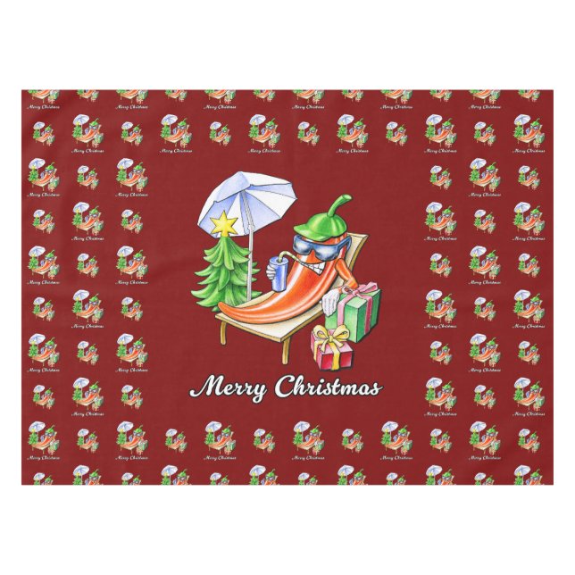 Toalha De Mesa Um Feliz Natal em Sunshade e Tree (Frente (Horizontal))