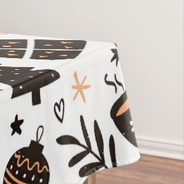 Toalha De Mesa Um padrão de Natal preto e branco