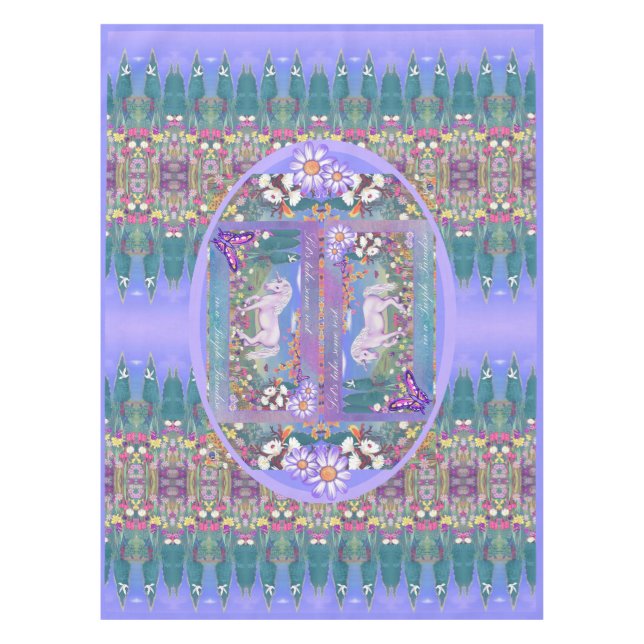 Toalha De Mesa Um Paraíso roxo (Frente)