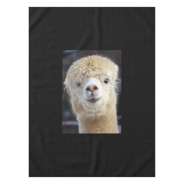 Toalha De Mesa Um rosto fofo de uma alpaca (Frente)