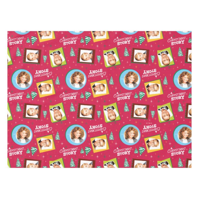 Toalha De Mesa Uma história de Natal | Padrão de fotos da família (Frente (Horizontal))