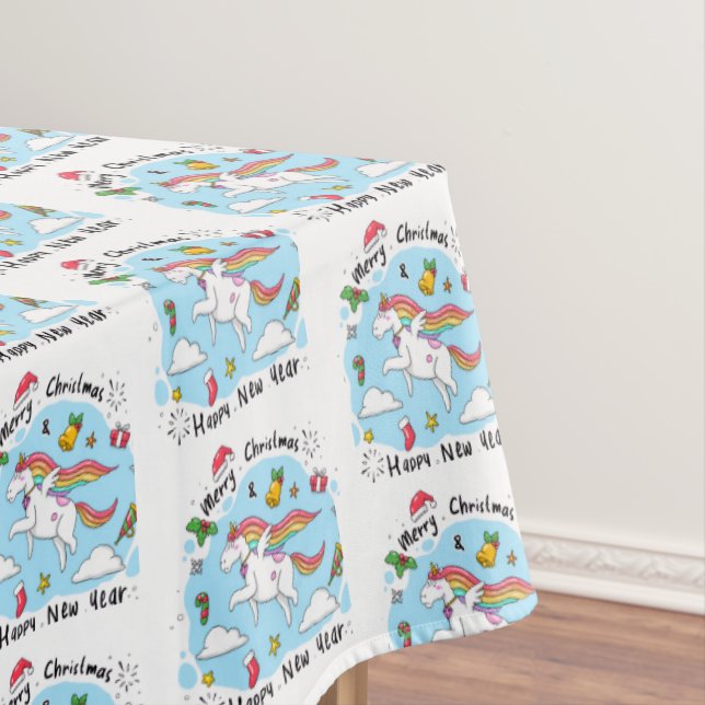 Toalha de mesa Unicórnio Natal Clássico (Posição Original)