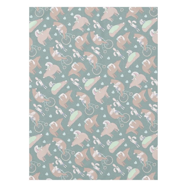 Toalha De Mesa Urso e Coelhinho (Frente)