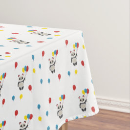 Toalha De Mesa Urso-Panda com balões brancos