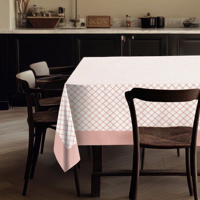 Toalha De Mesa Uso da Tablecloth Verificada com Rosa Clássico Dou (Classic Rose Gold Checkered Tablecloth Use)