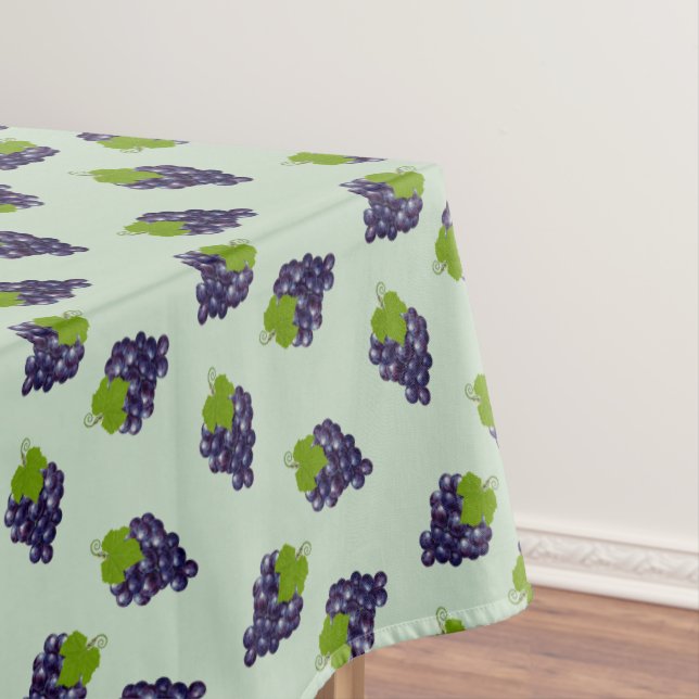 Toalha De Mesa Uvas em Verde Louro Claro (Posição Original)