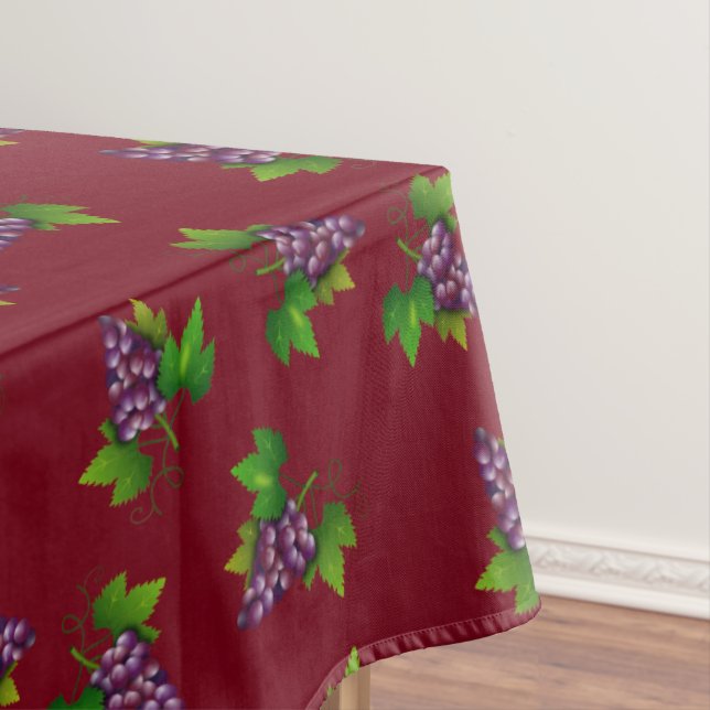 Toalha De Mesa Uvas Tinto sobre Borgonha (Posição Original)