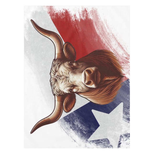 Toalha De Mesa Vaca longhorn do Texas (Frente)