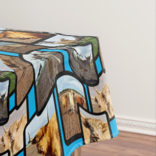 Toalha De Mesa Vacas De Terra Em Montagem De Imagens,