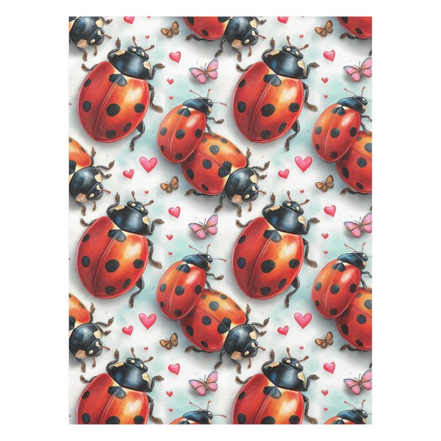 Toalha De Mesa Valentine`s Day Ladybug Love Pattern (Frente)