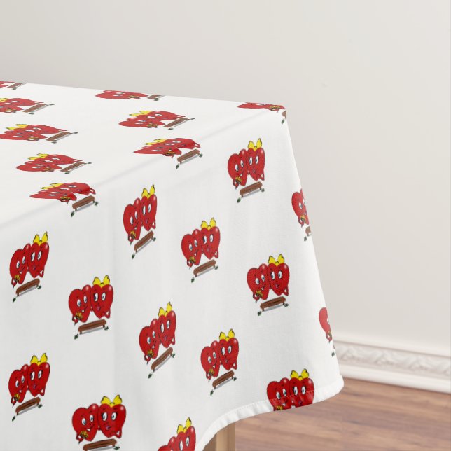 Toalha De Mesa Valentine's Day Tablecloth Couple Red Hearts  (Posição Original)