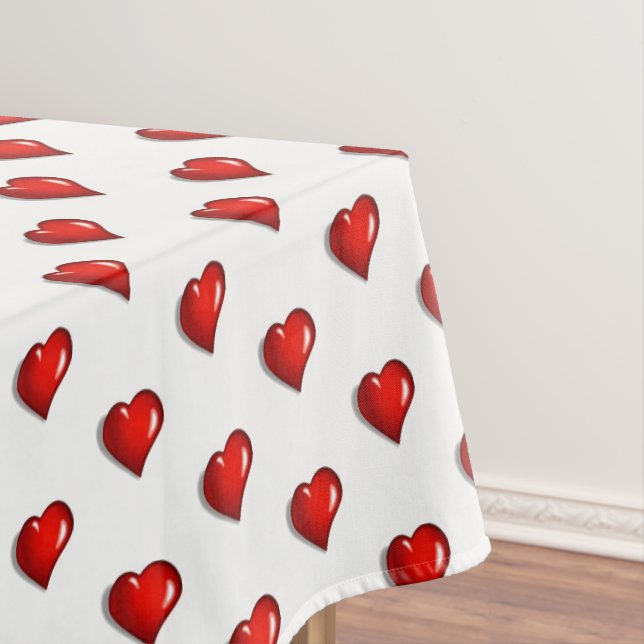 Toalha De Mesa Valentine's Day Tablecloth Red Hearts  (Posição Original)