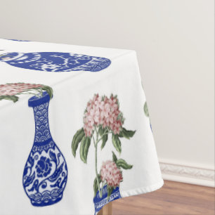 Toalha De Mesa Vasos e flores azuis de Chinoiserie