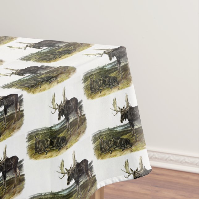 Toalha De Mesa veado-alce (alces-alces-alces) de Audubon (Posição Original)