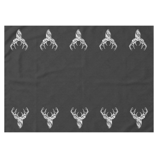 Toalha De Mesa Veado branco prateado com Impressão de Estilo de F (Frente (Horizontal))