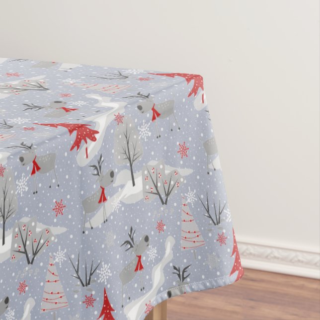 Toalha De Mesa Veado de Natal na floresta. Natal, veado (Posição Original)