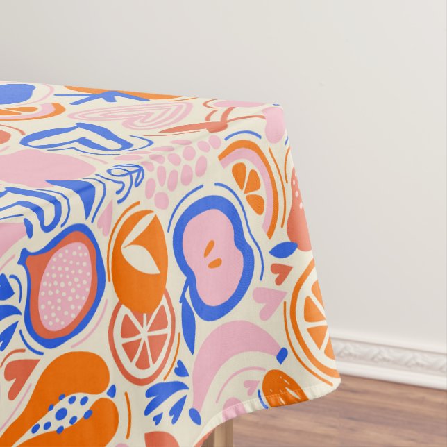 Toalha De Mesa Vegetais de Frutas Azuis Laranja (Posição Original)