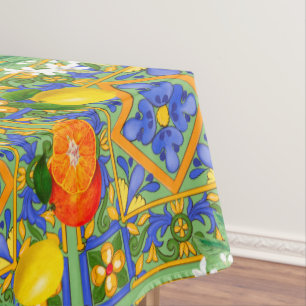 Toalha De Mesa Verão, azulejos sicilianos, citrinos, laranjas, m