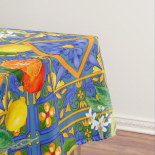 Toalha De Mesa Verão, azulejos sicilianos, citrinos, laranjas, m