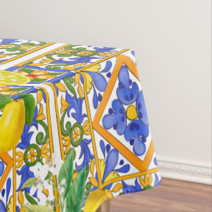 Toalha De Mesa Verão, azulejos sicilianos, citrinos, majolica Sh