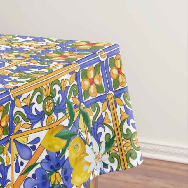 Toalha De Mesa Verão,citrinos,Sicília,estilo mediterrânico,limão, (Posição Original)